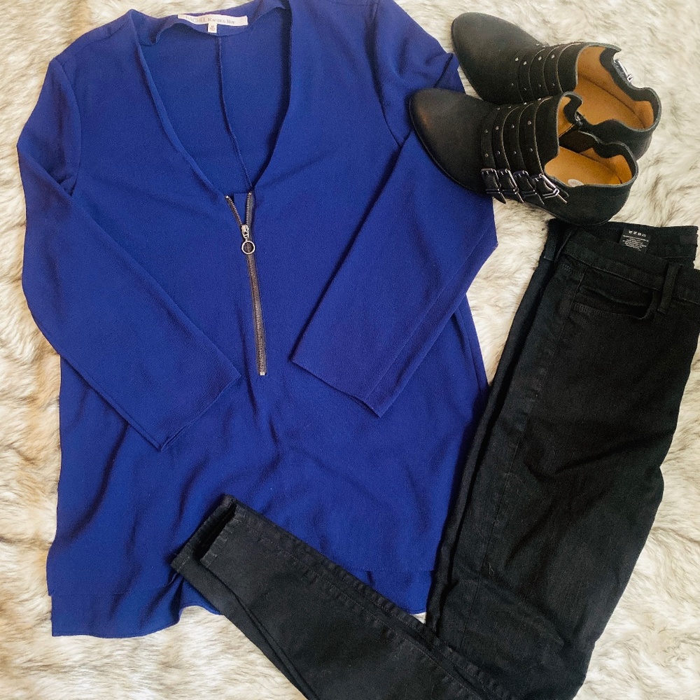 RACHEL Rachel Roy - Zip Blouse - Dark Violet